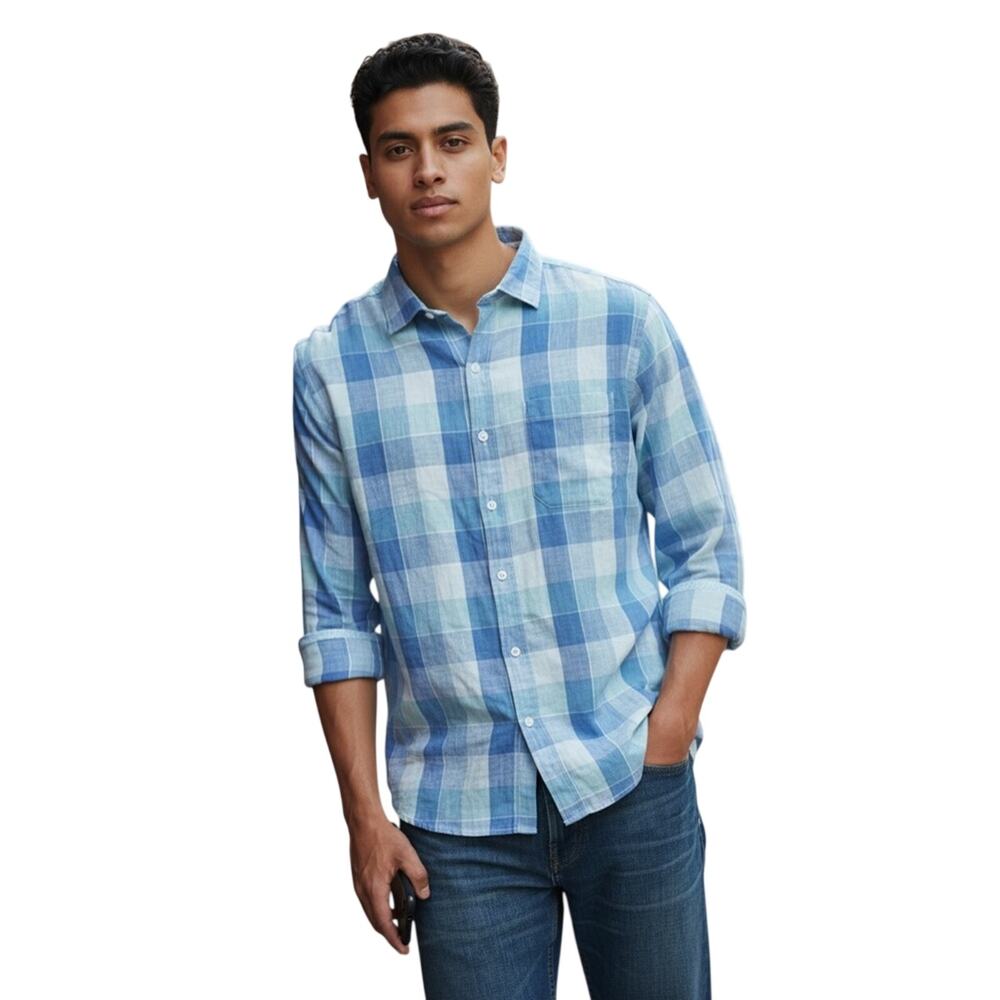 Tommy Bahama BARBADOS BREEZE BEACH DAY CHEKshirt in Palace Blue Size XL
